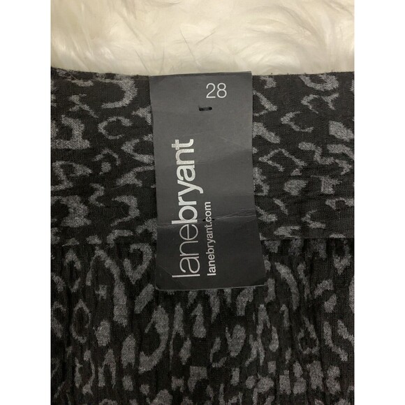 Lane Bryant NWT Size 28 Black/Gray Cheetah Print Stretch Knit Skirt - Picture 3 of 3
